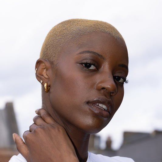 Quintet Marquise Stud in Gold — titanium — Rhokea