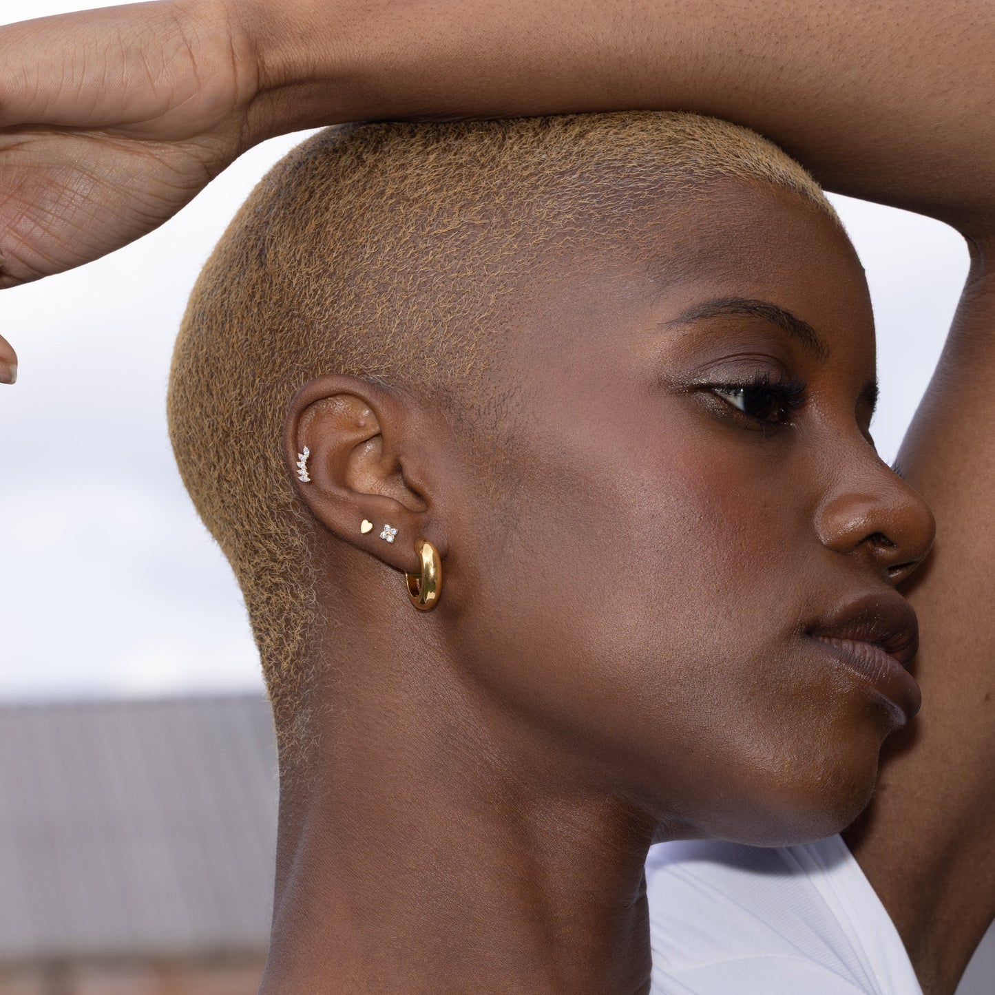 Quartet Cluster Stud in Gold
