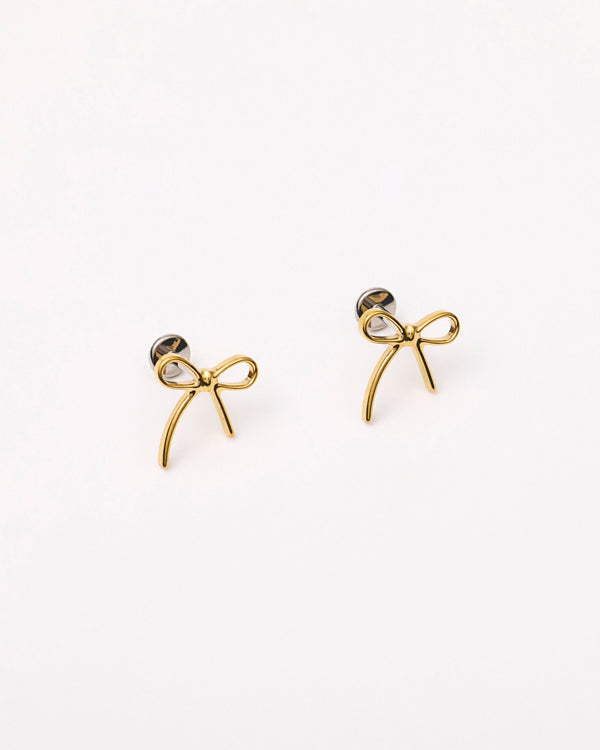 Ribbon Flat Back Studs in Gold — titanium — rhokea