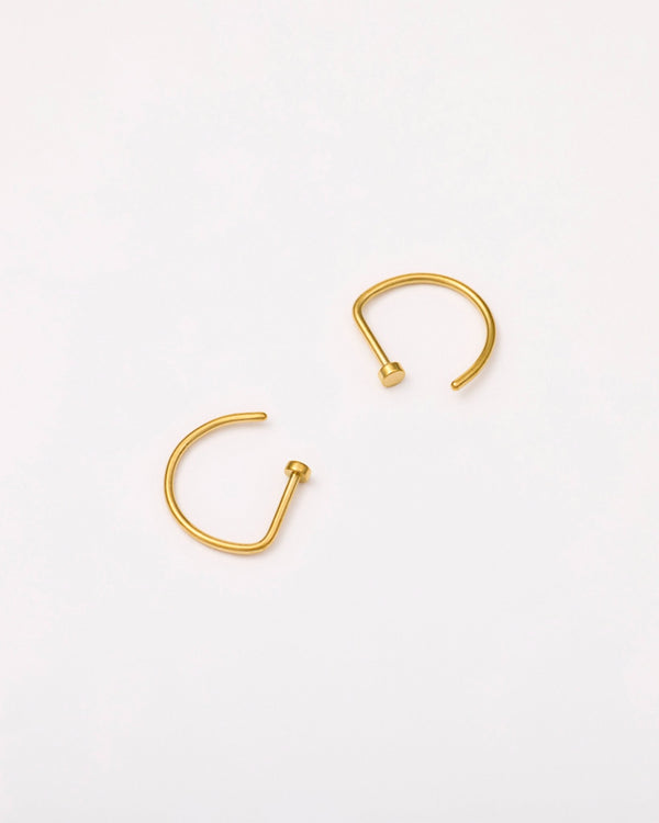 D-Shape Nose Hoops in Gold — titanium — rhokea