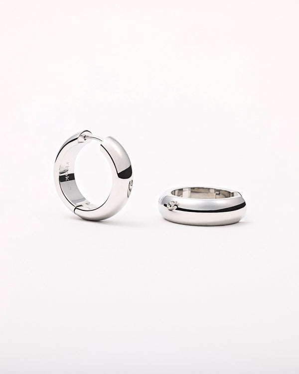Large Bold Hoop Earrings in Silver — titanium — rhokea