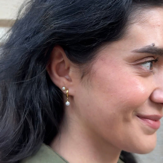 Ethereal Pearl Stud — titanium — Rhokea