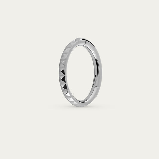 Pyramid Hoop In Silver — titanium — Rhokea