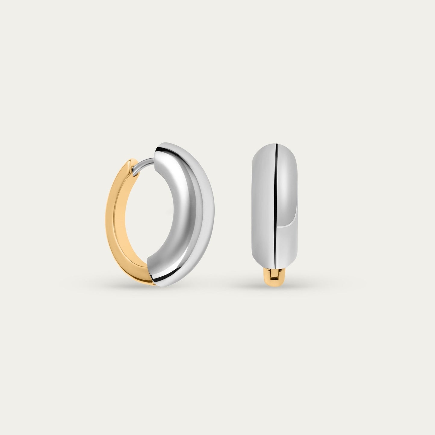 Halo Two Tone Hoop Earrings — titanium — Rhokea