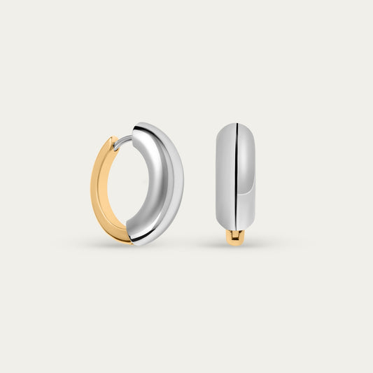Halo Two Tone Hoop Earrings — titanium — Rhokea