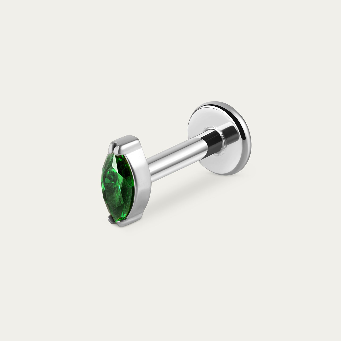 Emerald Marquise Stud in Silver