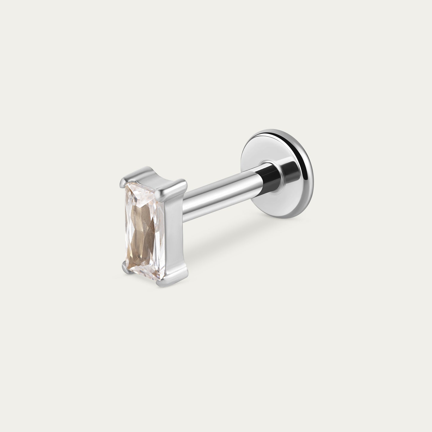 Emerald-Cut Stud in Silver
