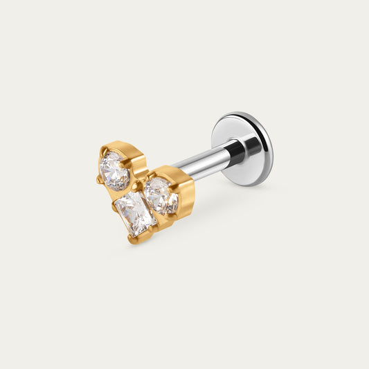 Prism Heart Stud in Gold — titanium — Rhokea