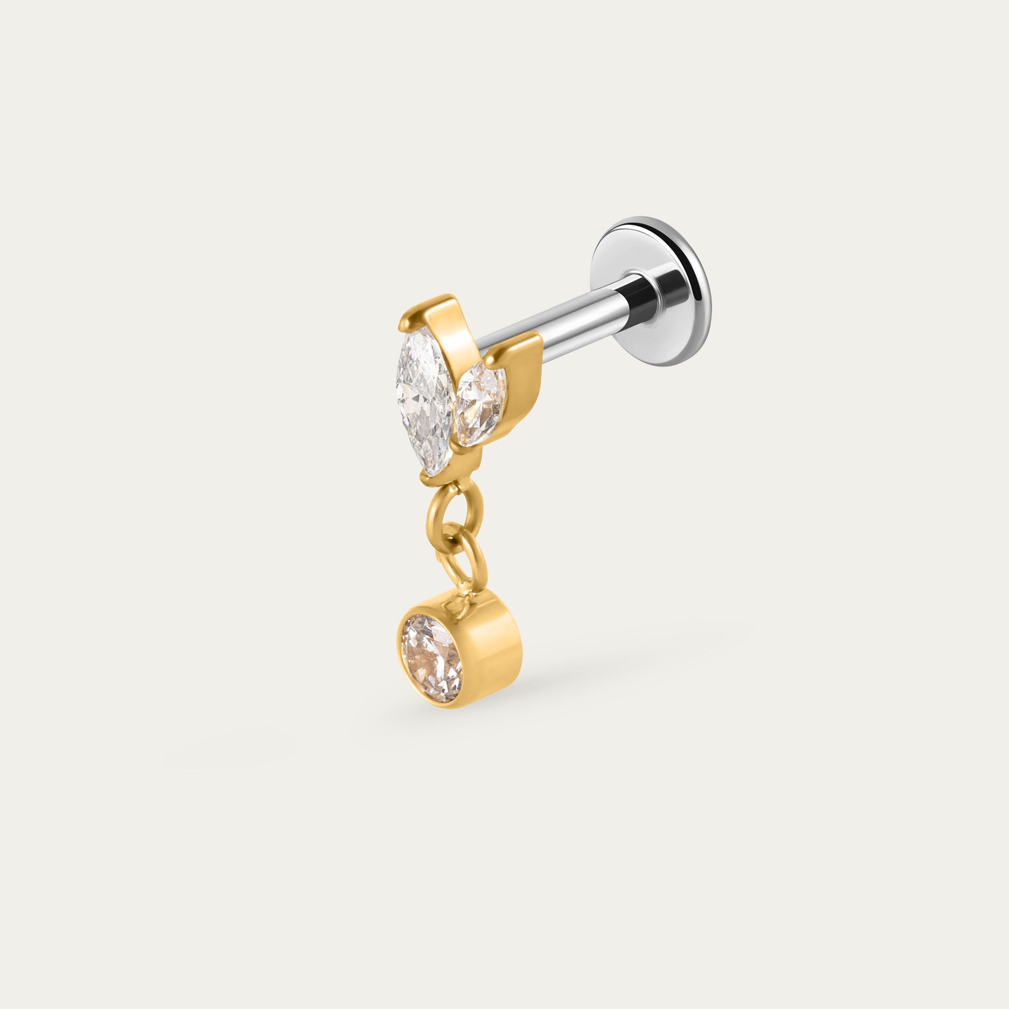 Harmony Drop Stud in Gold