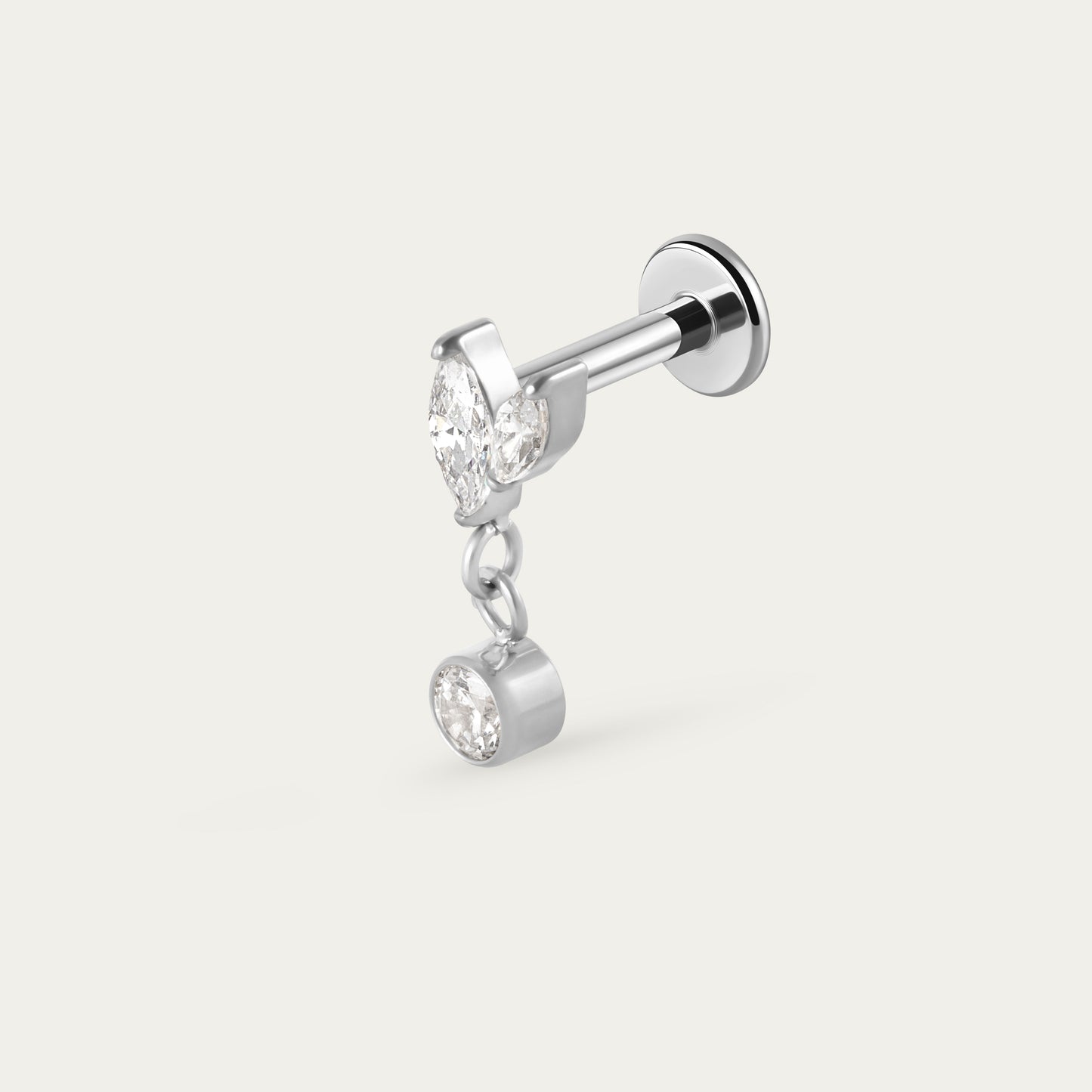 Harmony Drop Stud in Silver
