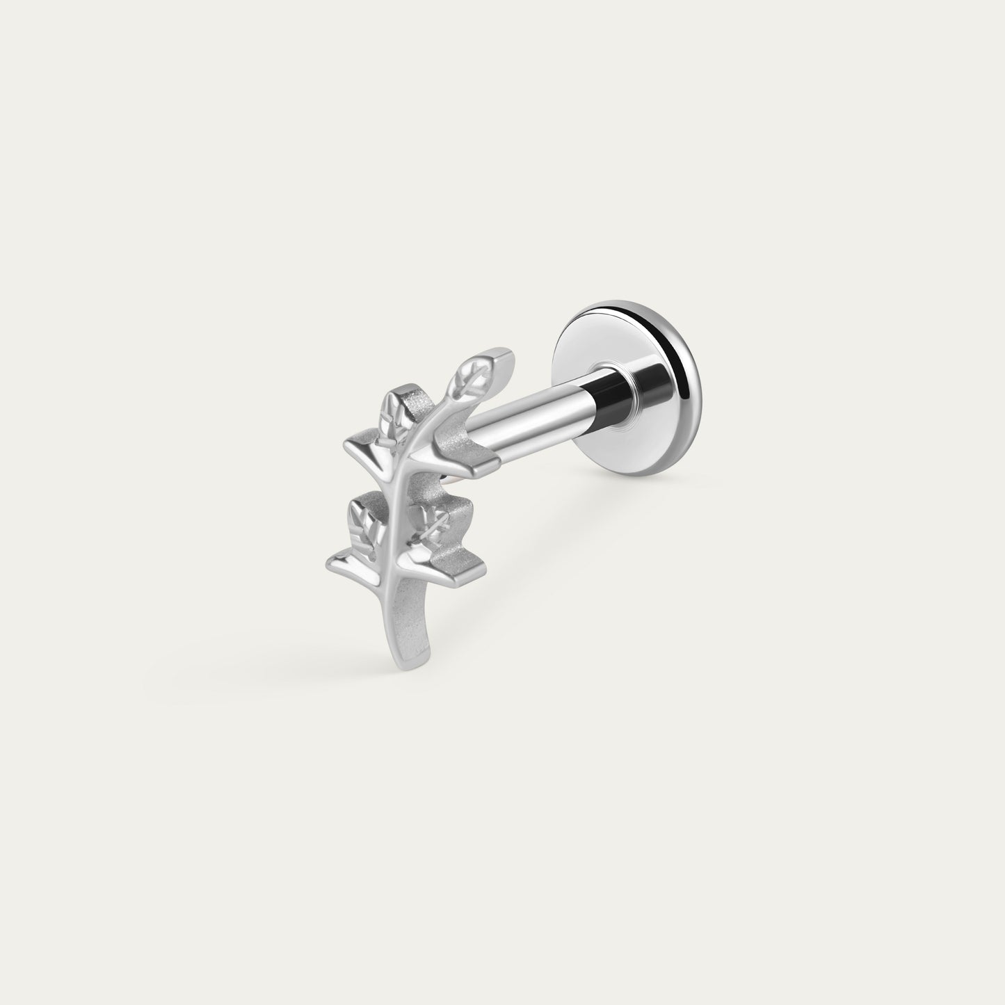 Botanic Leaf Stud in Silver