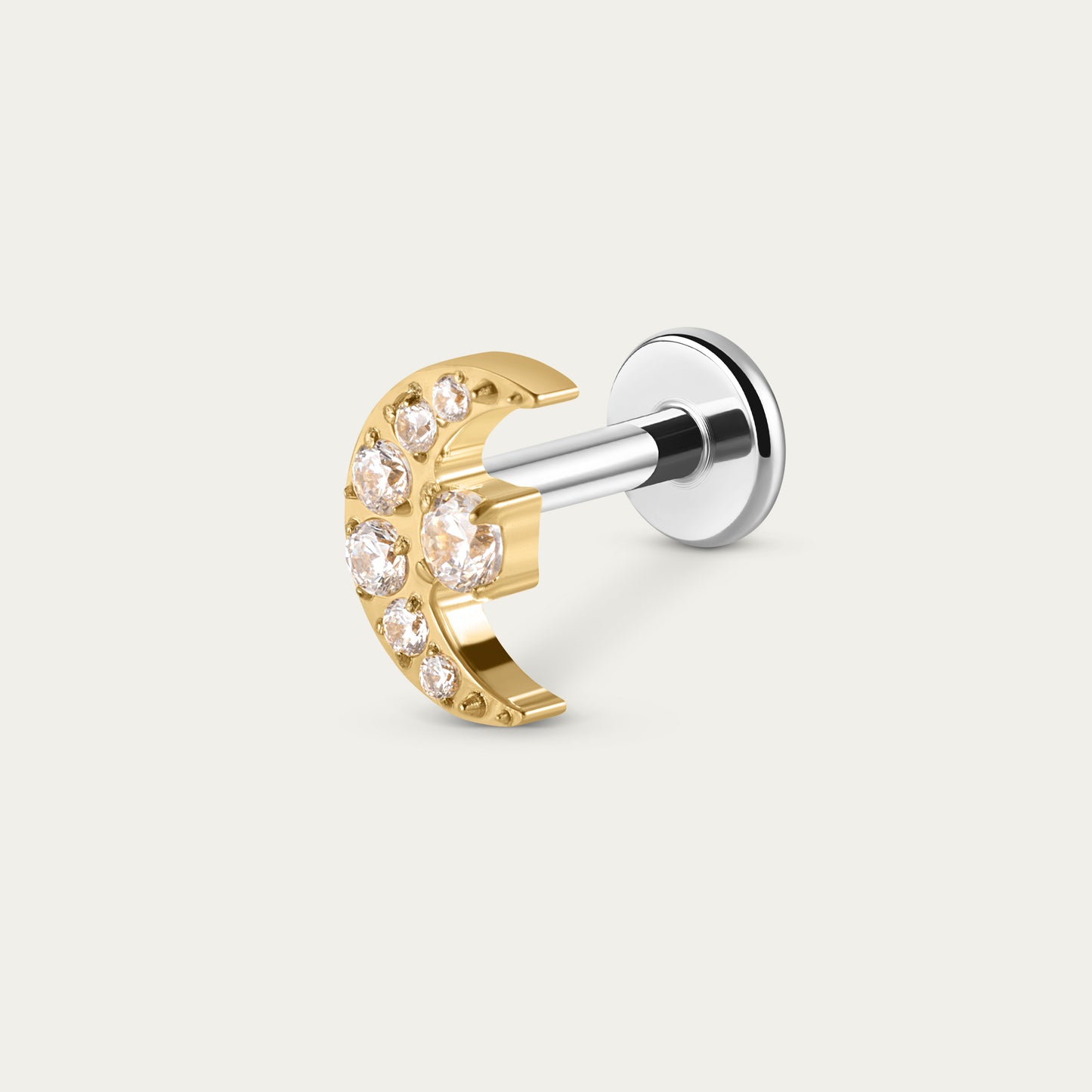 Lunar Crescent Stud in Gold