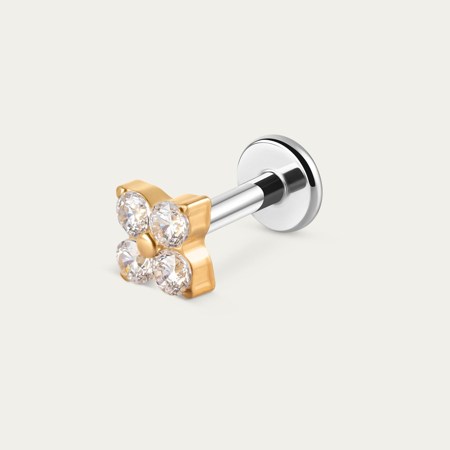 Quartet Cluster Stud in Gold — titanium — Rhokea