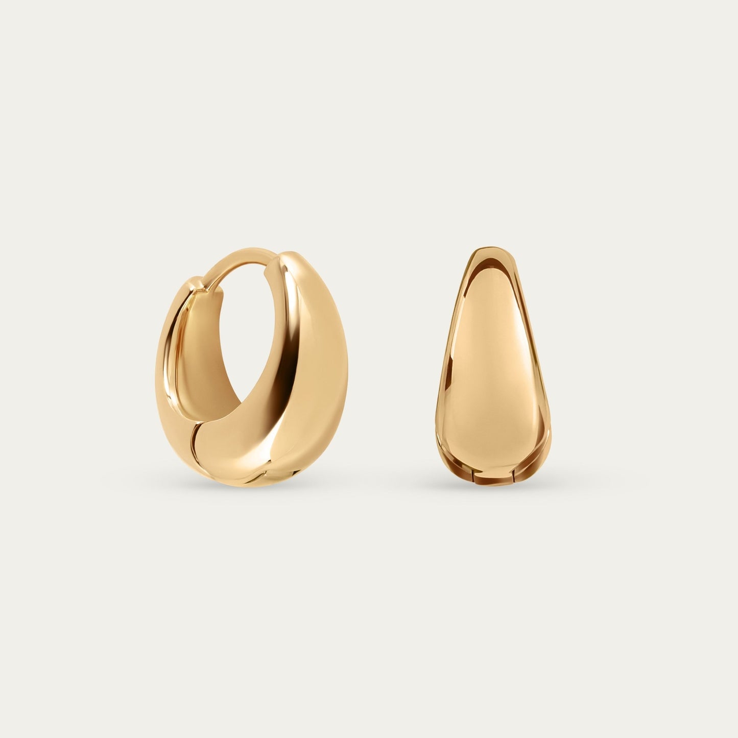Teardrop Statement Hoops in Gold — titanium — Rhokea