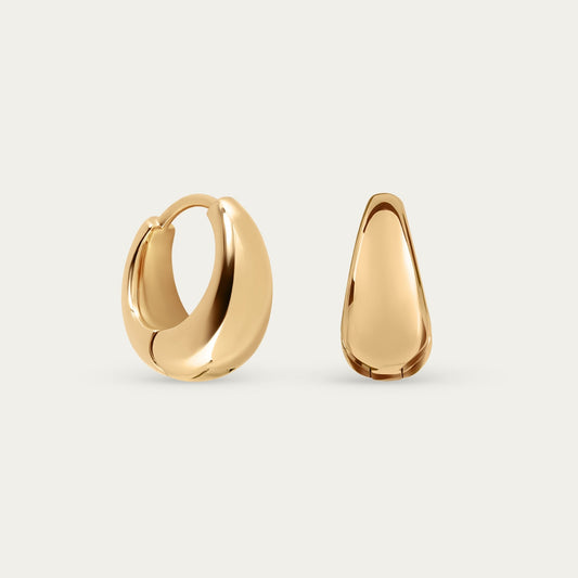 Teardrop Statement Hoops in Gold — titanium — Rhokea