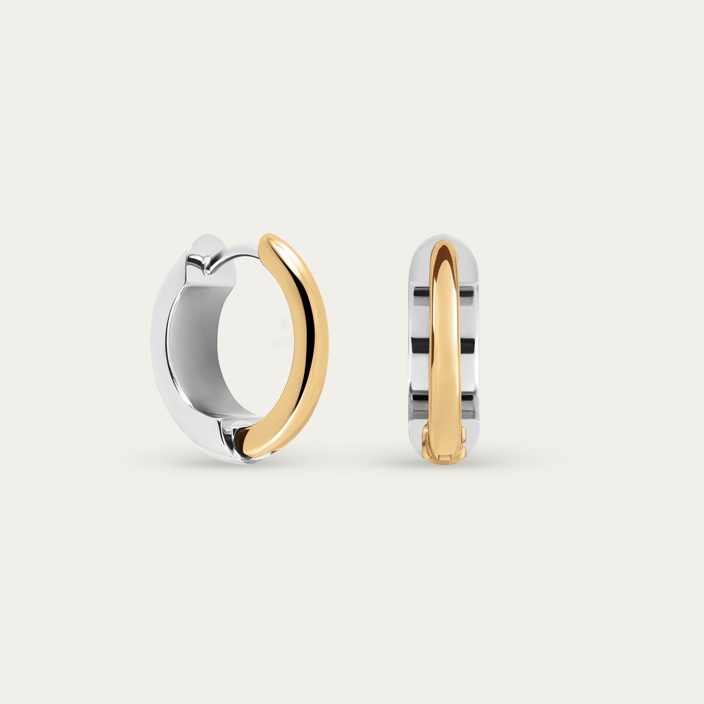 Halo Two Tone Hoop Earrings