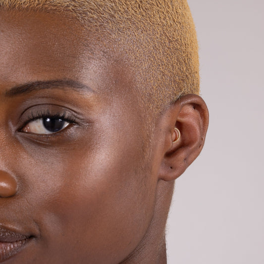 Clarity Daith Hoop in Gold — titanium — Rhokea