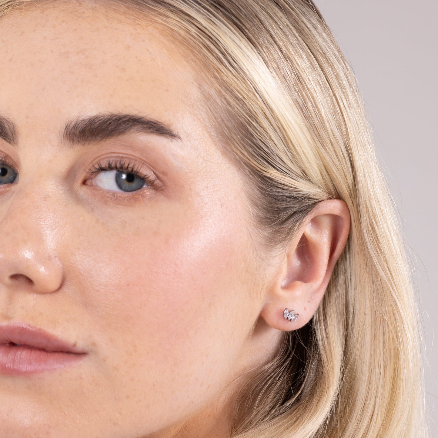 Trinity Marquise Stud in Silver