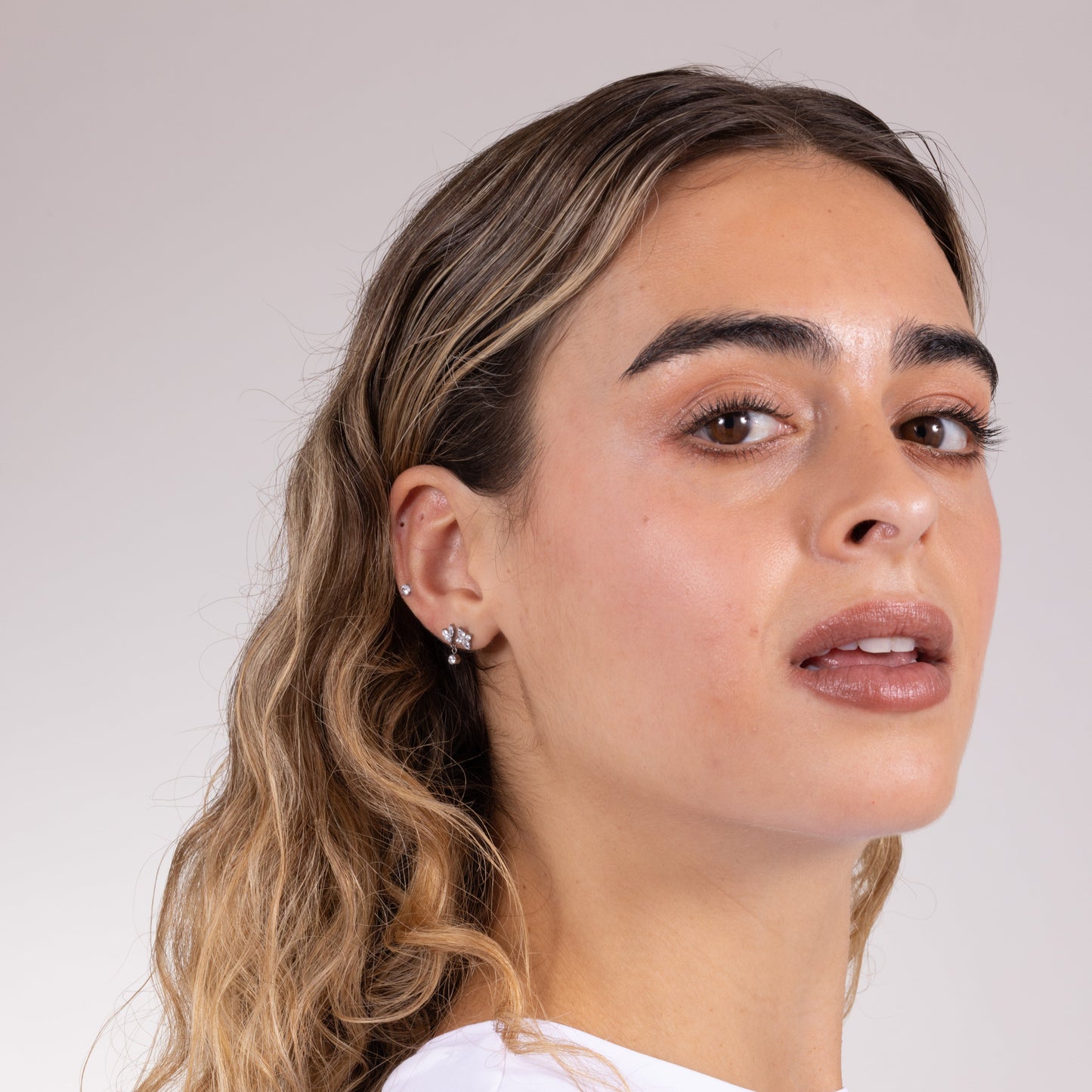 Radiant Cluster Stud in Silver