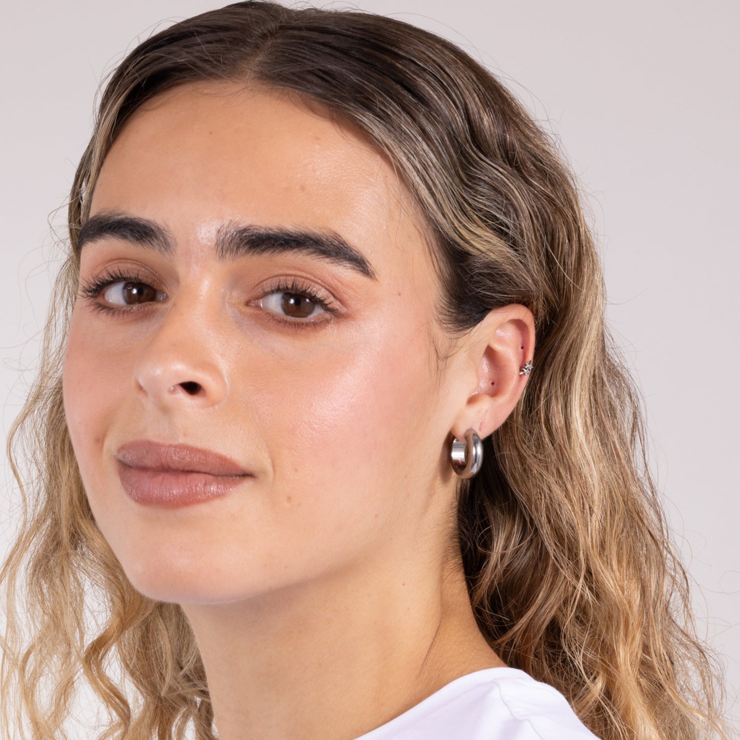 Botanic Leaf Stud in Silver