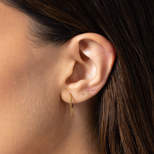 Chain Hoop In Gold — titanium — Rhokea