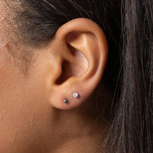 Solid Ball Stud in Silver — titanium — Rhokea