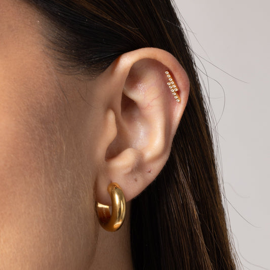 Parallel Bar Stud in Gold — titanium — Rhokea