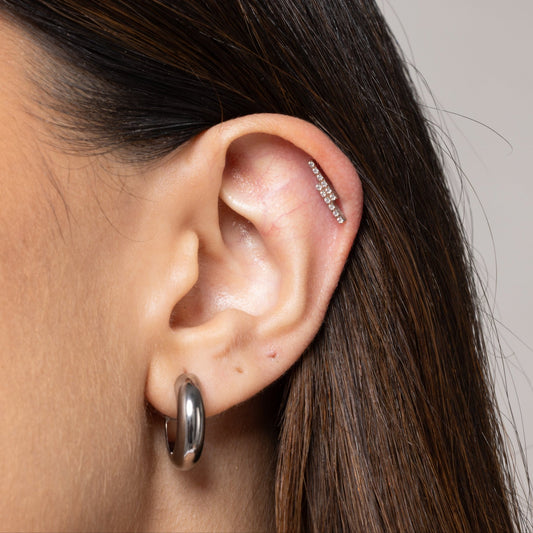 Parallel Bar Stud in Silver — titanium — Rhokea