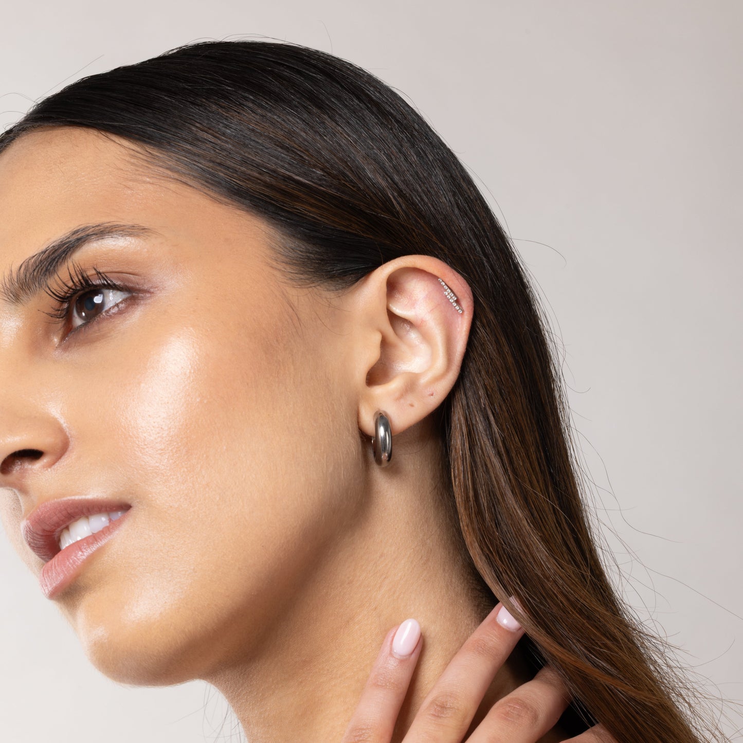 Parallel Bar Stud in Silver