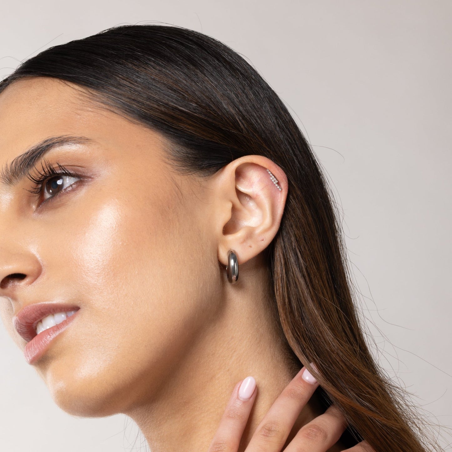 Parallel Bar Stud in Silver — titanium — Rhokea