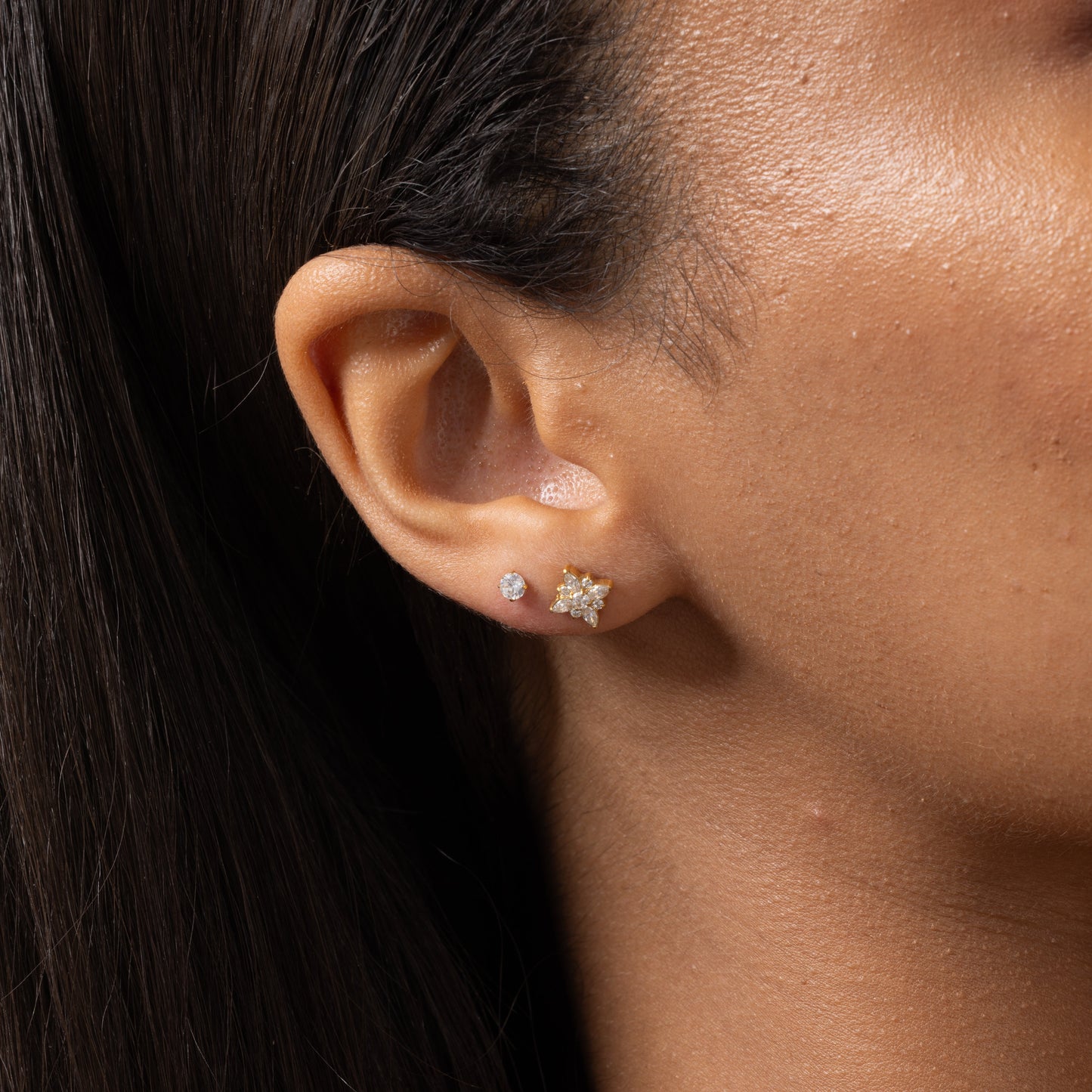 Quintet Cluster Stud in Gold