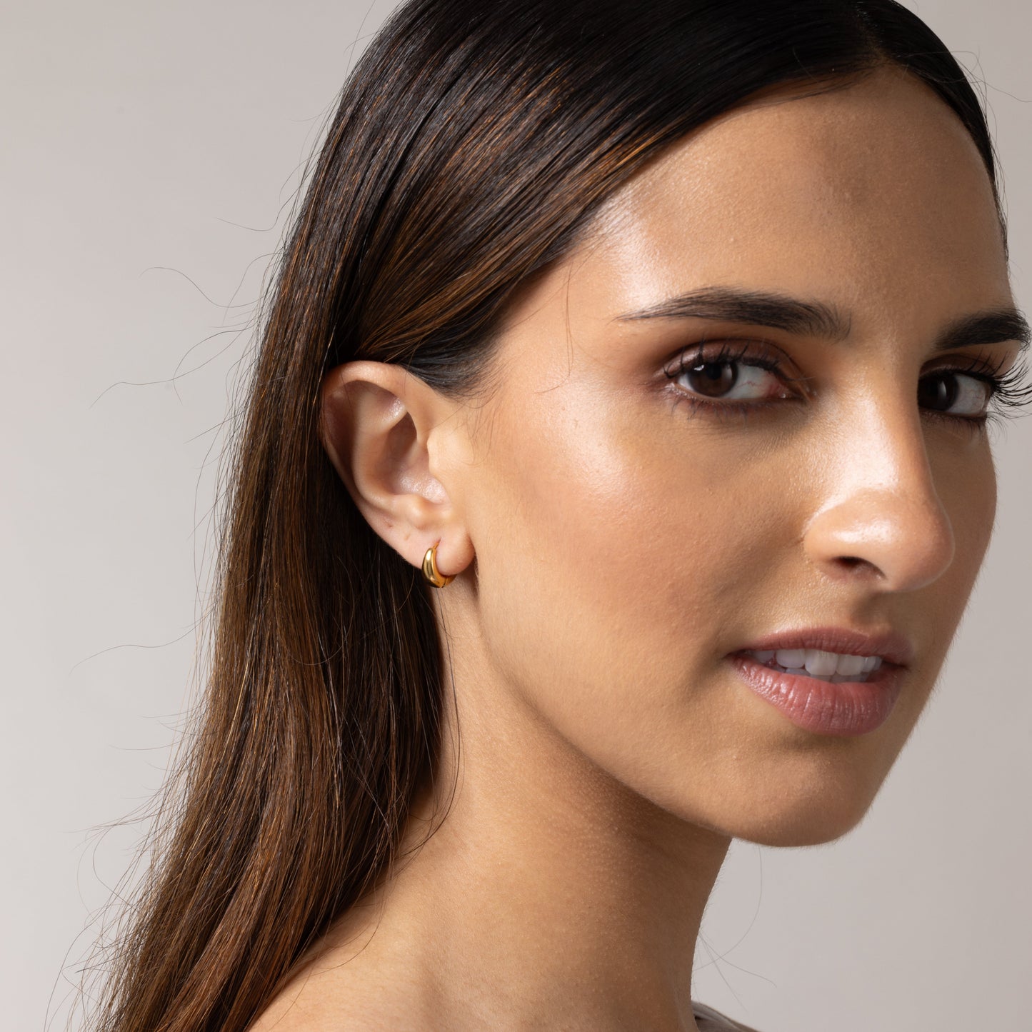 Teardrop Statement Hoops in Gold
