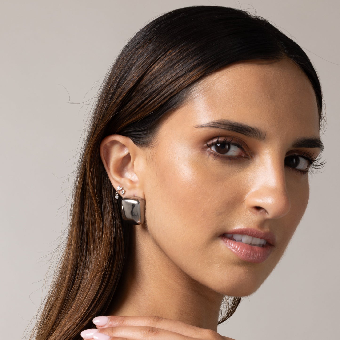 Harmony Drop Stud in Silver