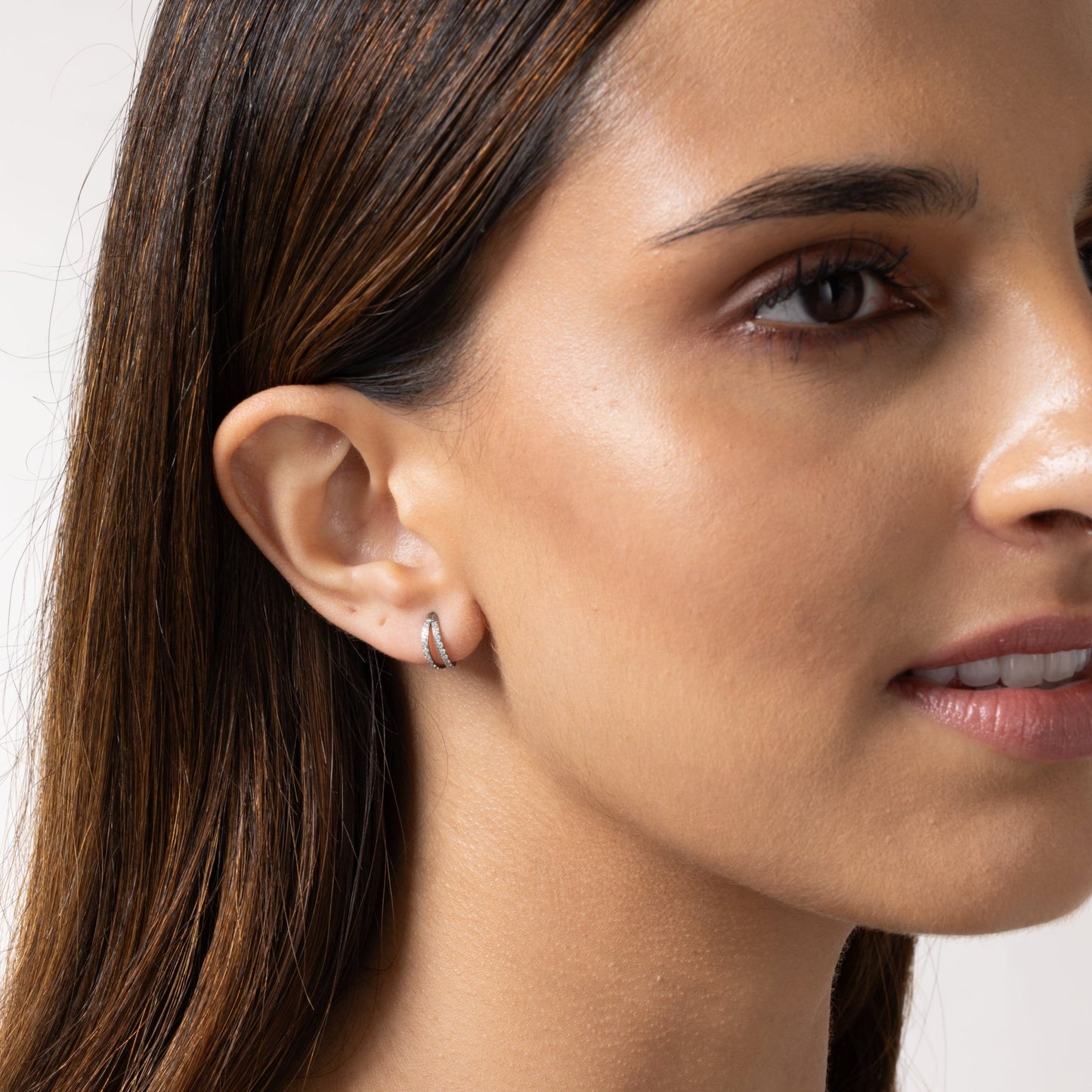 Duet Hoop in Silver — titanium — Rhokea
