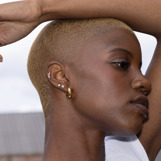 Quartet Cluster Stud in Gold