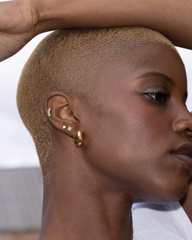 Quartet Cluster Stud in Gold — titanium — Rhokea