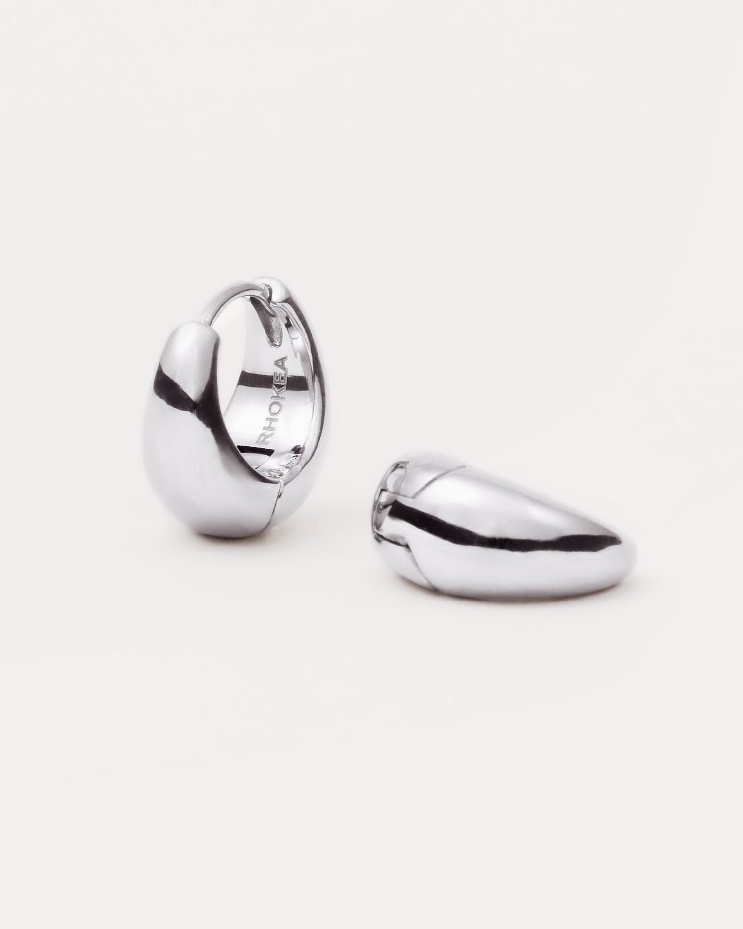 Teardrop Hoop Earrings in Silver — titanium — Rhokea