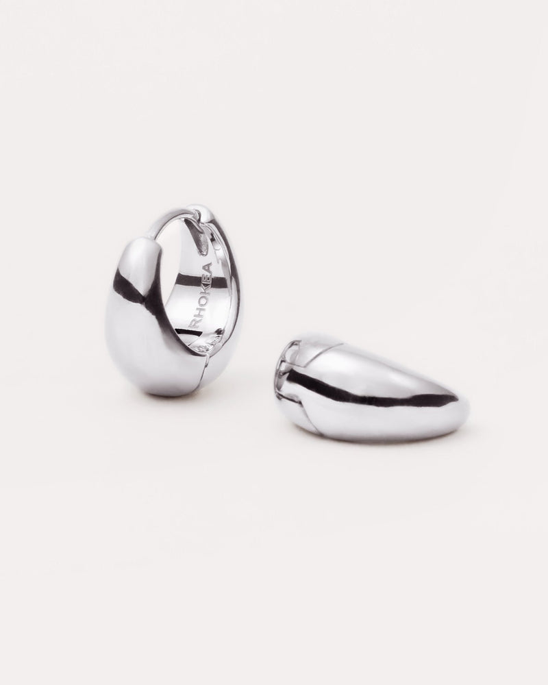 Teardrop Hoop Earrings in Silver — titanium — Rhokea