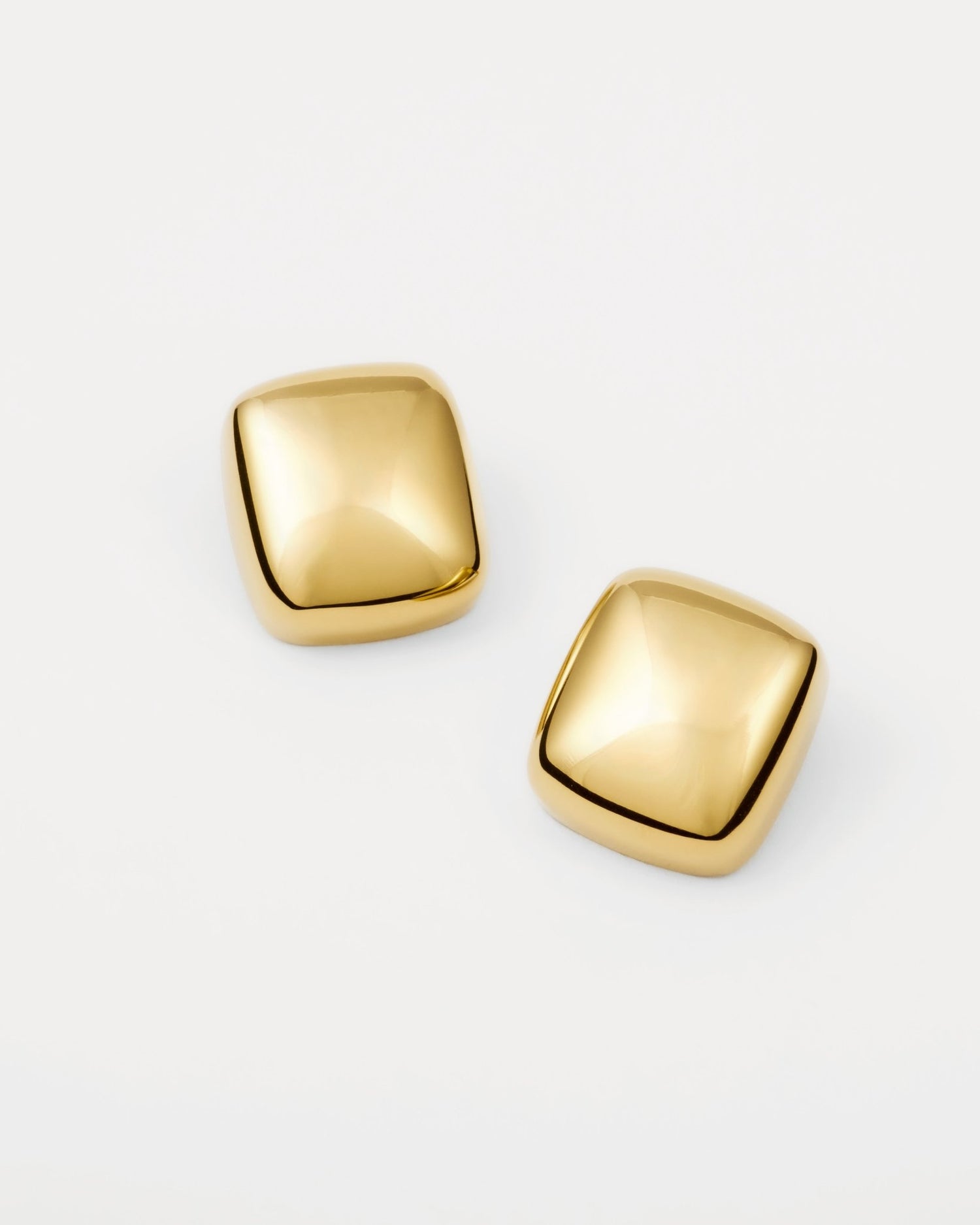 Square Stud Earrings in Gold — titanium — Rhokea