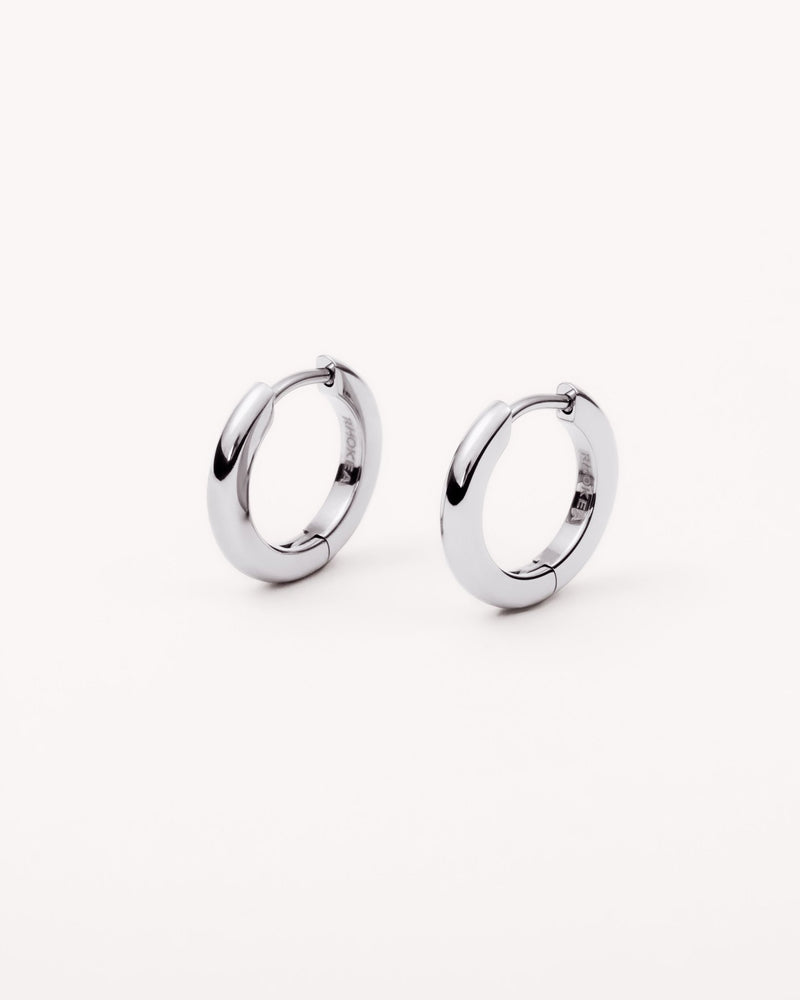 Medium Hoop Earrings in Silver — titanium — Rhokea