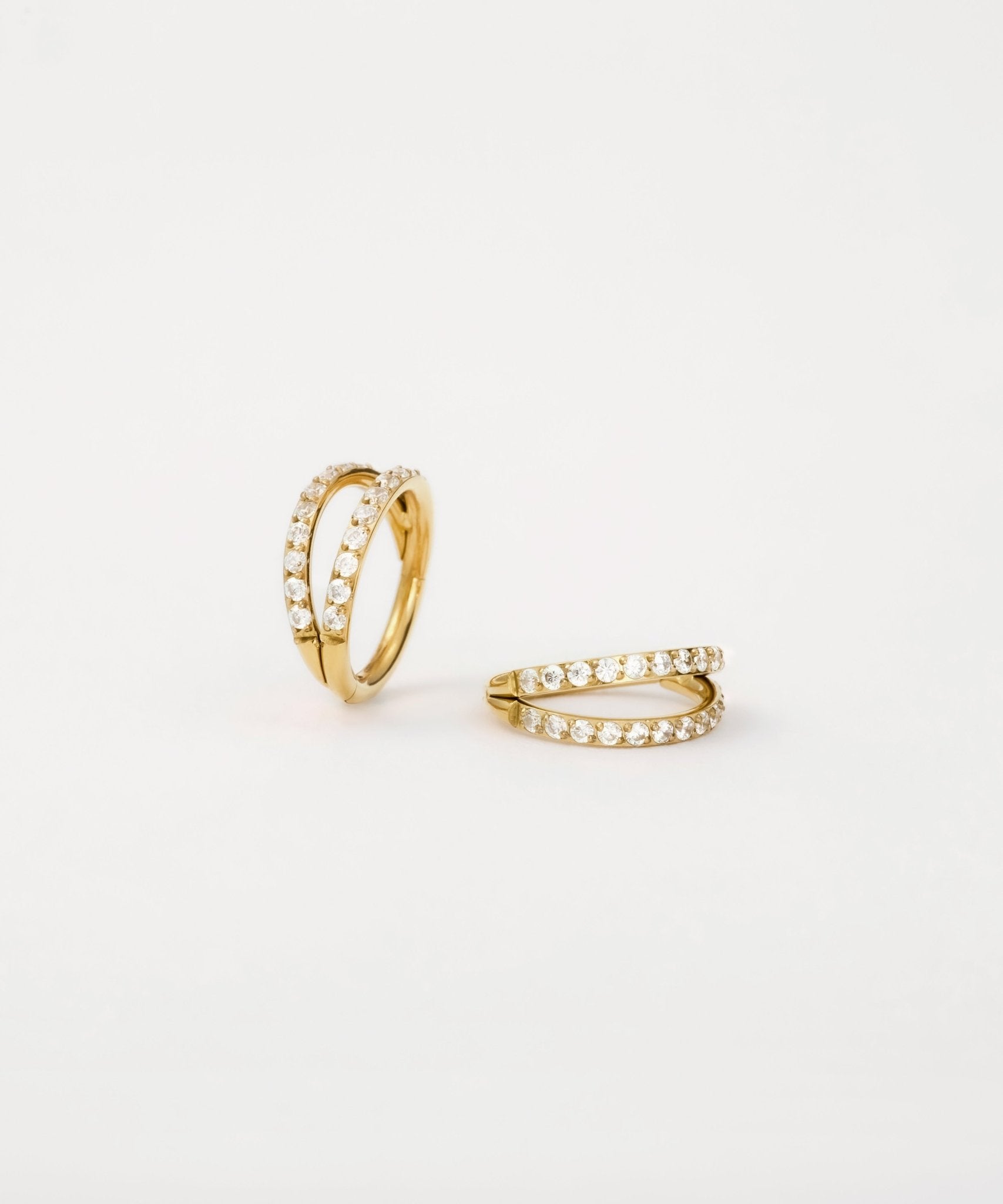 Duet Hoops in Gold — titanium — Rhokea