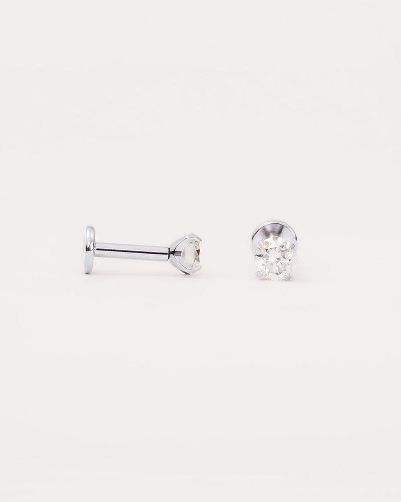 Solitaire Studs in Silver — titanium — Rhokea
