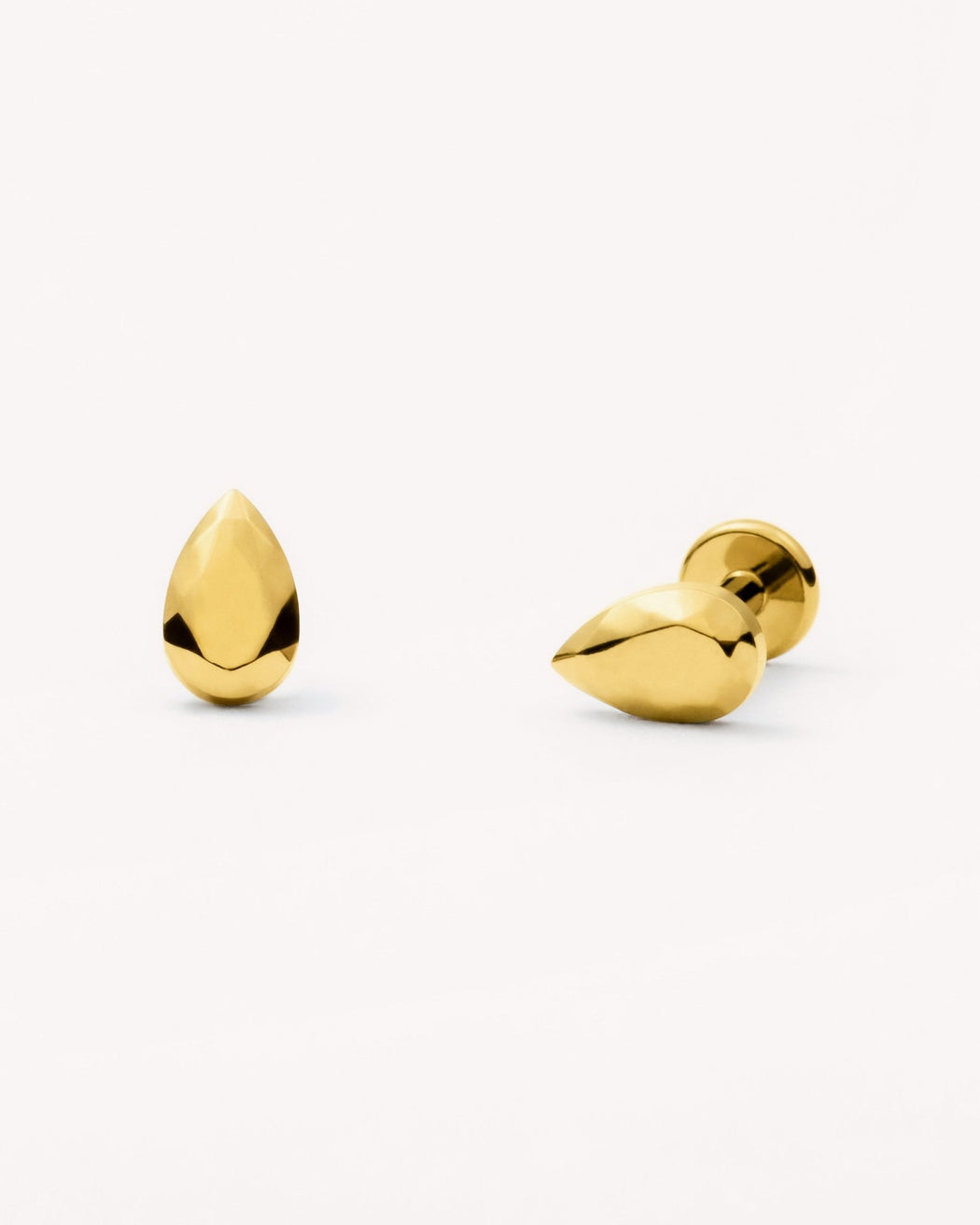 Teardrop Flat Back Stud in Gold — titanium — Rhokea