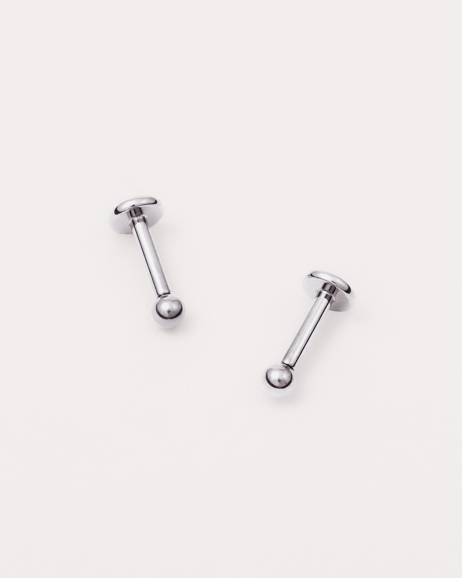 Solid Ball Flat Back Studs in Silver — titanium — Rhokea