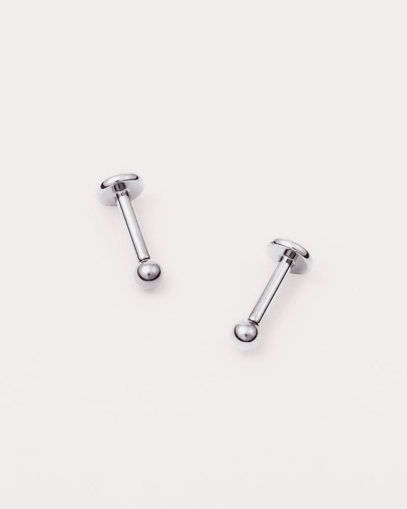 Solid Ball Flat Back Studs in Silver — titanium — Rhokea