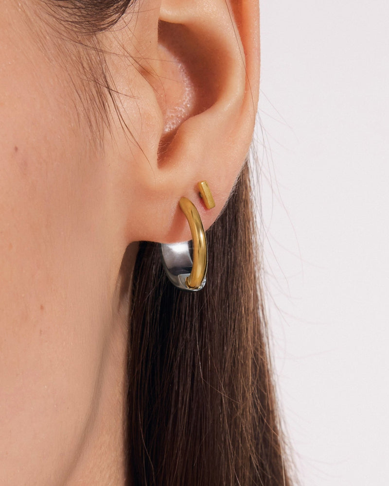 Minimal Bar Flat Back Studs in Gold — titanium — Rhokea