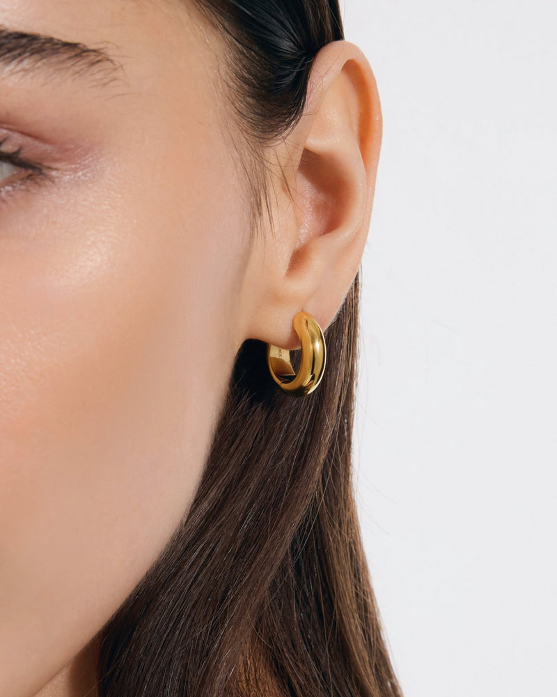 Bold Hoop Earrings in Gold — titanium — Rhokea
