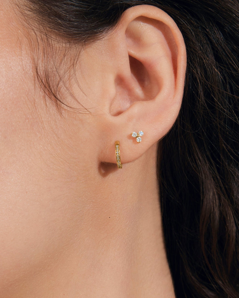 Mini Pavé Hoop Huggies in Gold — titanium — Rhokea