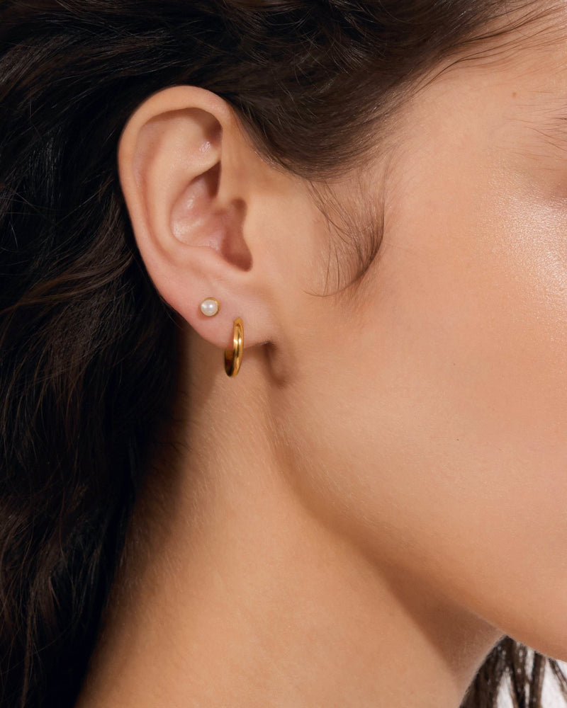 Medium Hoop Earrings in Gold — titanium — Rhokea