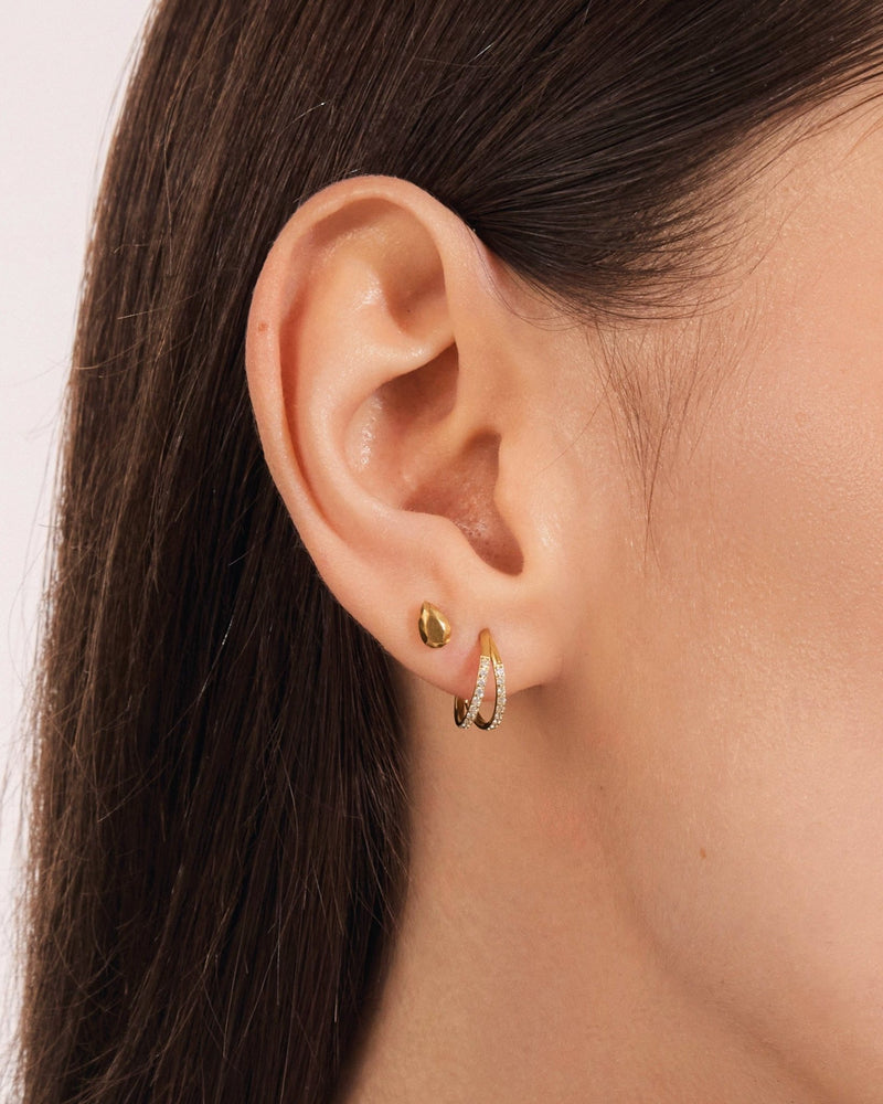 Duet Hoops in Gold — titanium — Rhokea